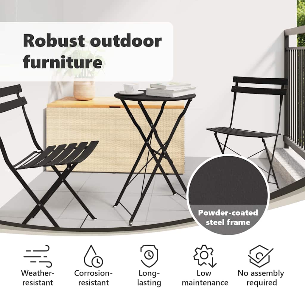 Bistro Table Anthracite Ø 50 x 71 cm Powder-coated Steel