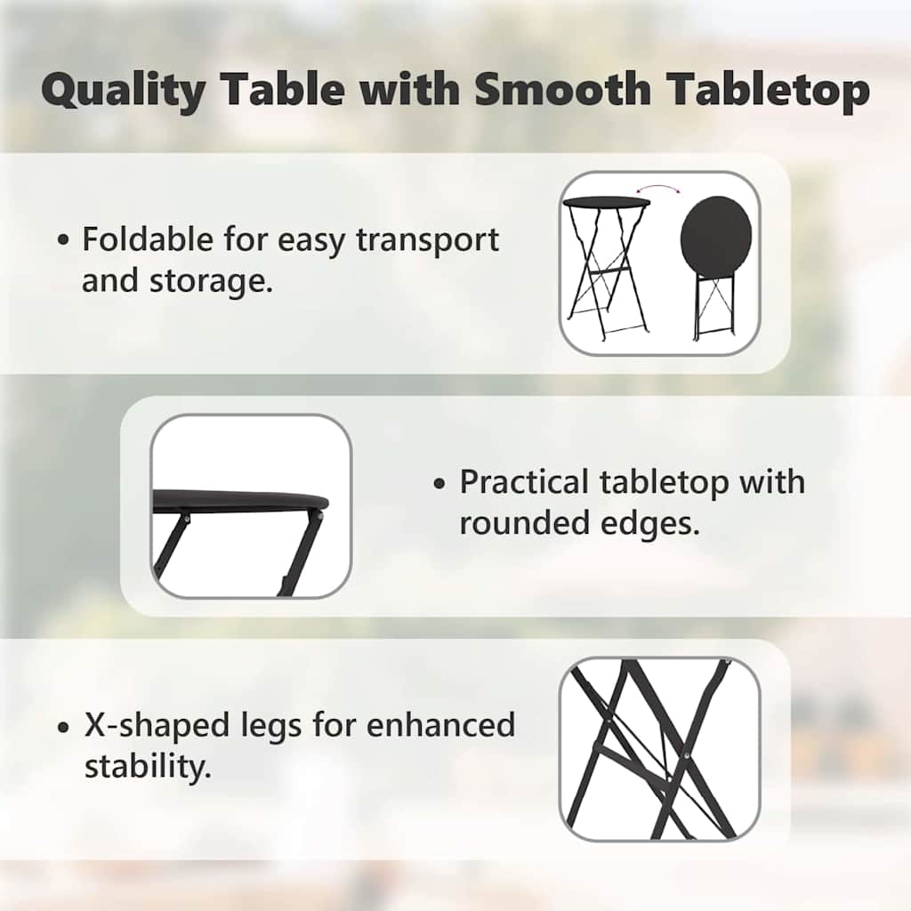 Bistro Table Anthracite Ø 50 x 71 cm Powder-coated Steel