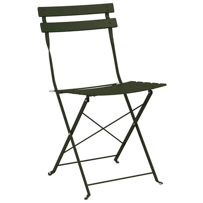 Folding Bistro Set 3 pcs Forest Steel
