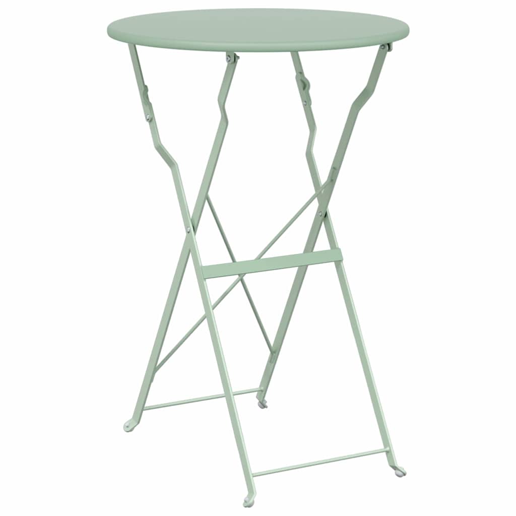 Folding Bistro Set 3 pcs Seafoam Steel