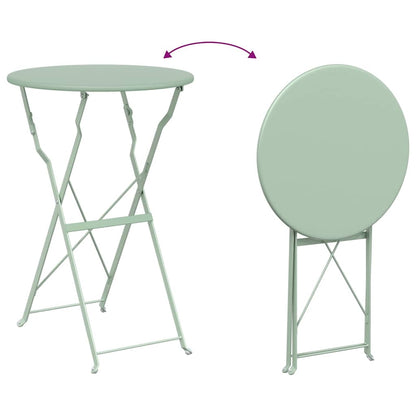 Folding Bistro Set 3 pcs Seafoam Steel
