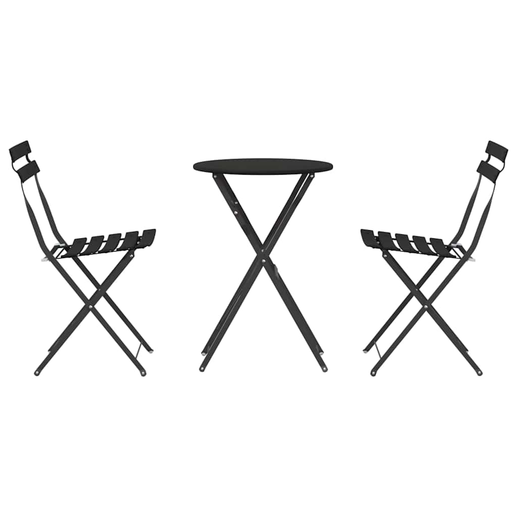 Folding Bistro Set 3 pcs Anthracite Steel