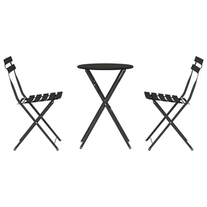 Folding Bistro Set 3 pcs Anthracite Steel