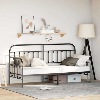 Daybed Frame Black 80 x 200 cm Powder-Coated Steel