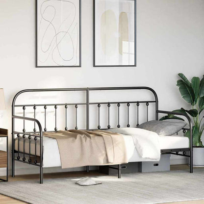 Daybed Frame Black 80 x 200 cm Powder-Coated Steel