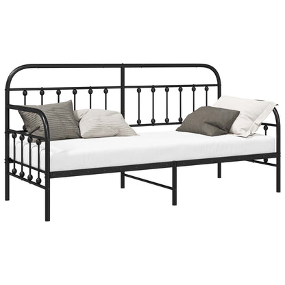 Daybed Frame Black 80 x 200 cm Powder-Coated Steel