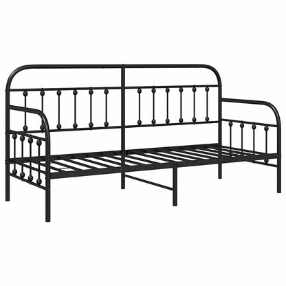 Daybed Frame Black 80 x 200 cm Powder-Coated Steel