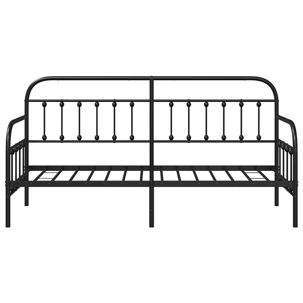 Daybed Frame Black 80 x 200 cm Powder-Coated Steel