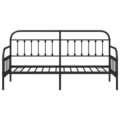Daybed Frame Black 80 x 200 cm Powder-Coated Steel