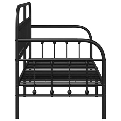 Daybed Frame Black 80 x 200 cm Powder-Coated Steel