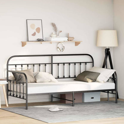 Daybed Frame Black 90 x 190 cm Powder-Coated Steel