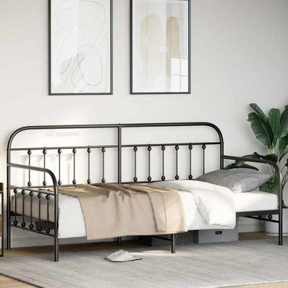 Daybed Frame Black 90 x 190 cm Powder-Coated Steel
