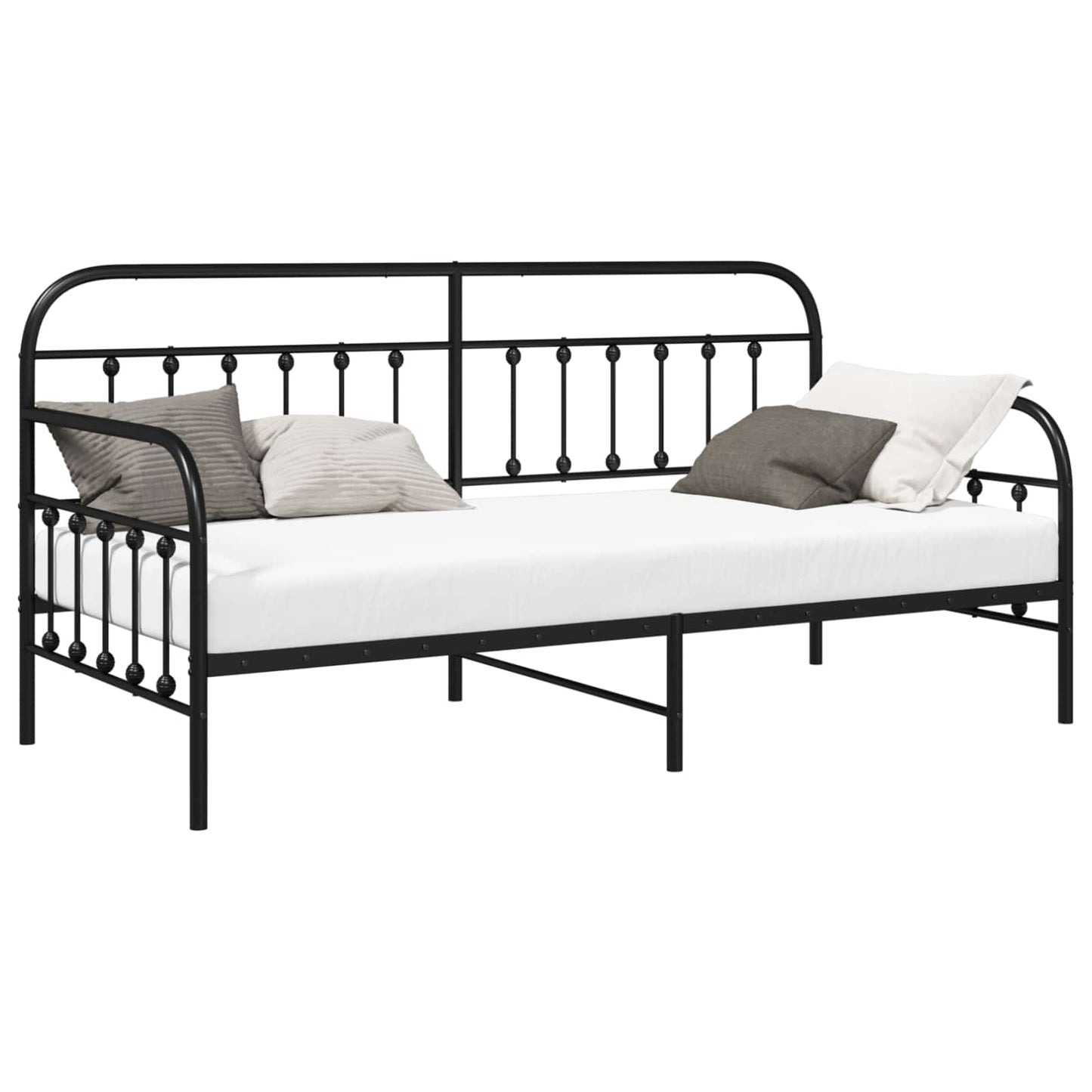 Daybed Frame Black 90 x 190 cm Powder-Coated Steel