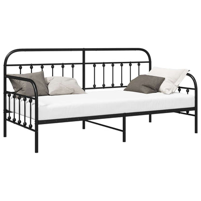 Daybed Frame Black 90 x 190 cm Powder-Coated Steel