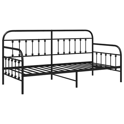 Daybed Frame Black 90 x 190 cm Powder-Coated Steel