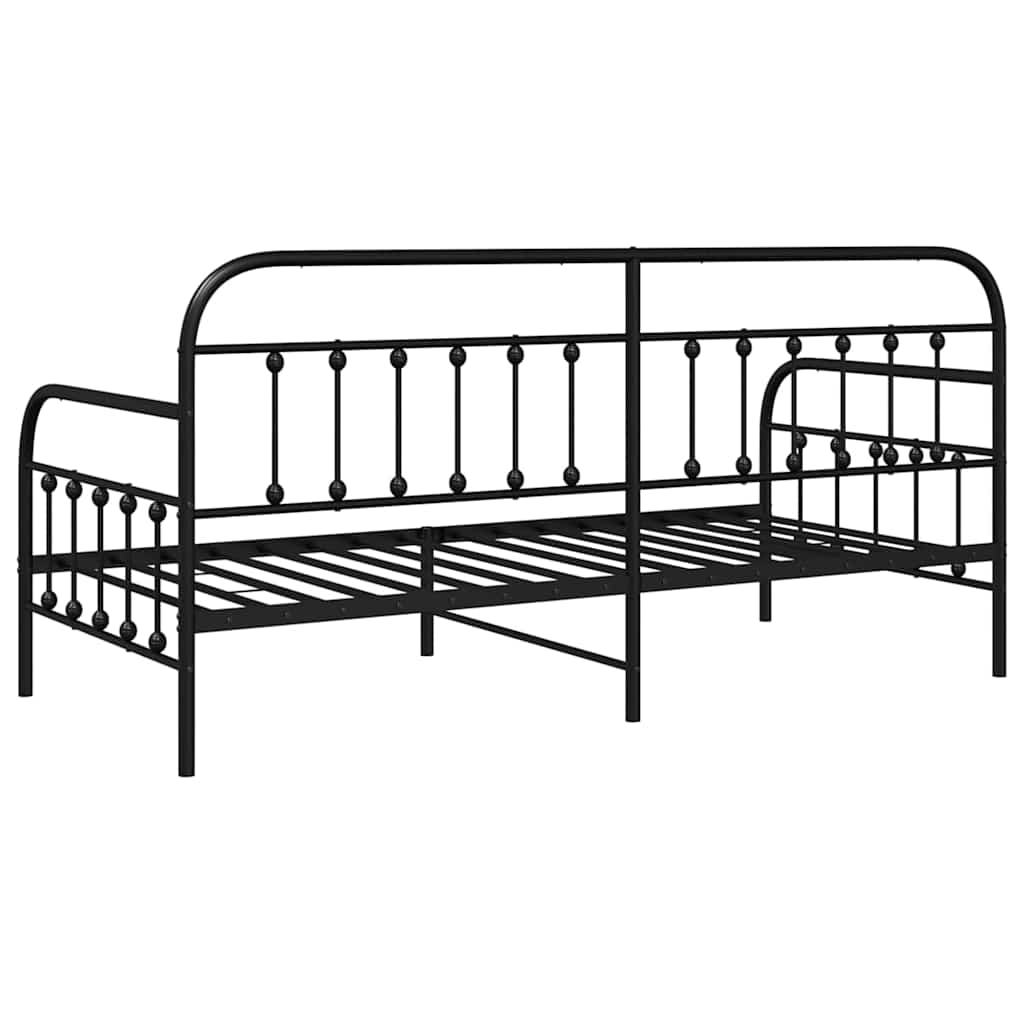 Daybed Frame Black 90 x 190 cm Powder-Coated Steel