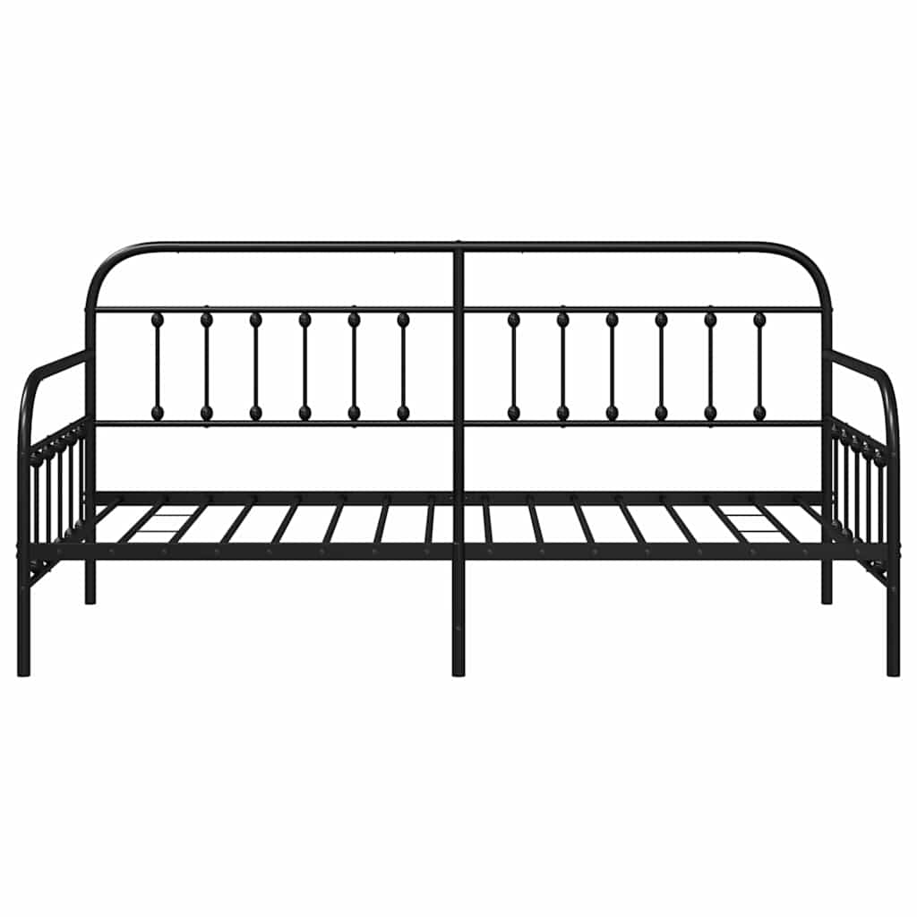 Daybed Frame Black 90 x 190 cm Powder-Coated Steel