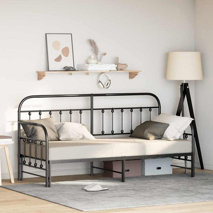 Daybed Frame Black 75 x 190 cm Powder-Coated Steel
