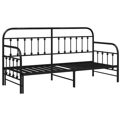Daybed Frame Black 75 x 190 cm Powder-Coated Steel