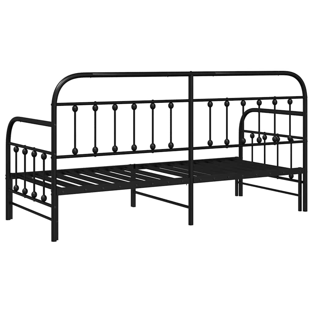 Daybed Frame Black 75 x 190 cm Powder-Coated Steel