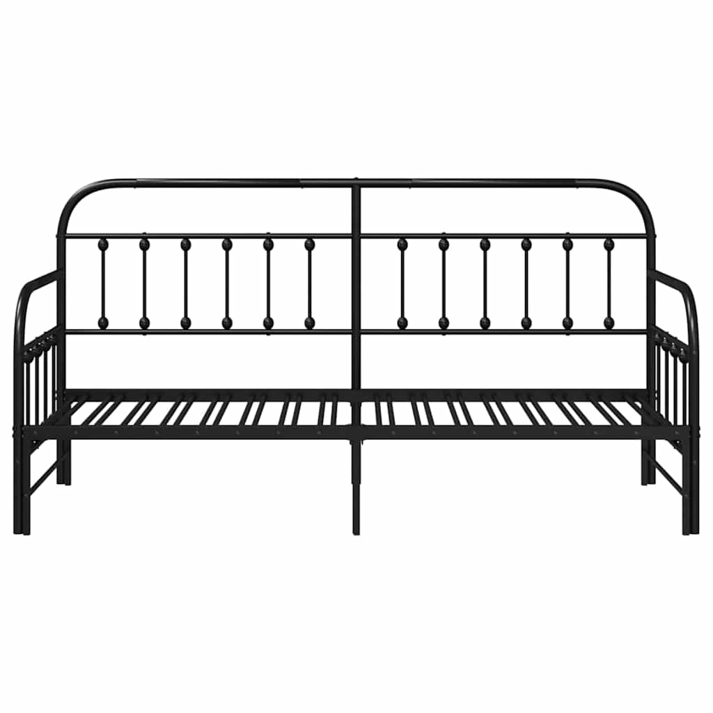 Daybed Frame Black 75 x 190 cm Powder-Coated Steel