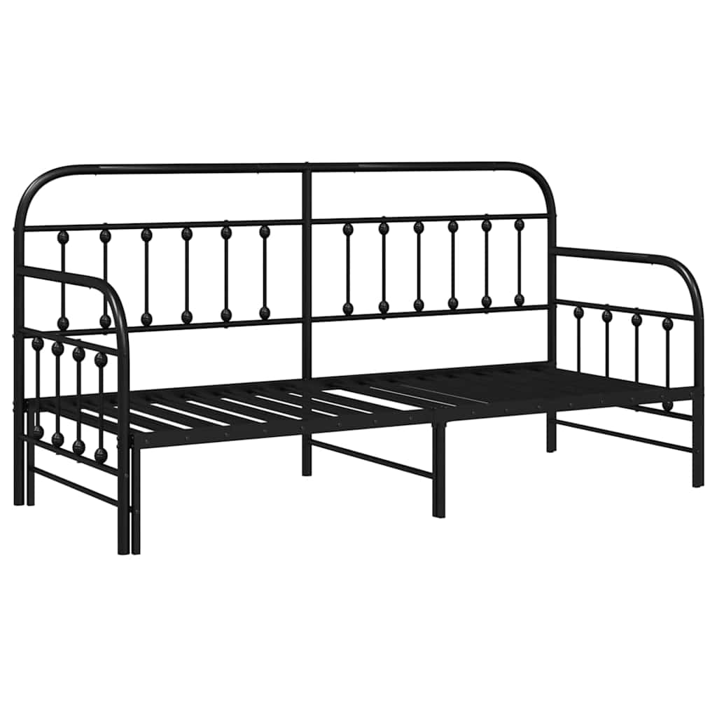 Daybed Frame Black 80 x 200 cm Powder-Coated Steel