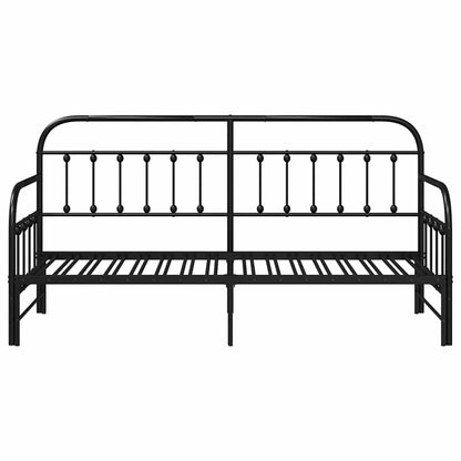 Daybed Frame Black 80 x 200 cm Powder-Coated Steel