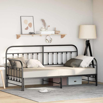 Daybed Frame Black 90 x 190 cm Powder-Coated Steel