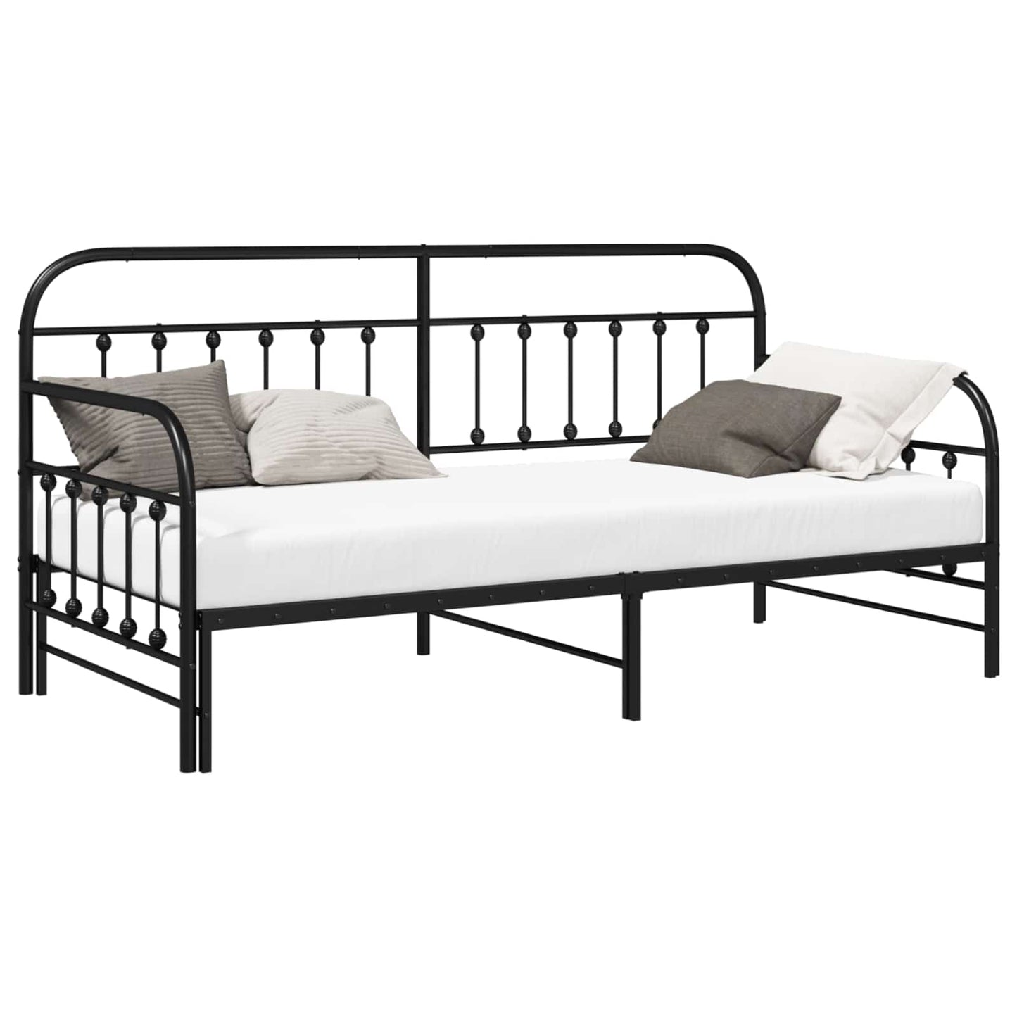 Daybed Frame Black 90 x 190 cm Powder-Coated Steel