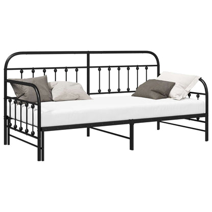 Daybed Frame Black 90 x 190 cm Powder-Coated Steel