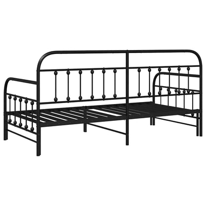 Daybed Frame Black 90 x 190 cm Powder-Coated Steel