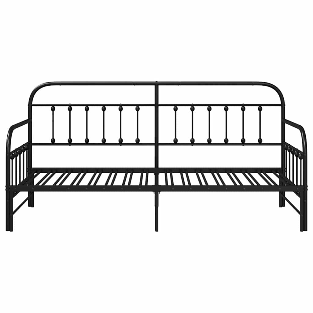 Daybed Frame Black 90 x 190 cm Powder-Coated Steel