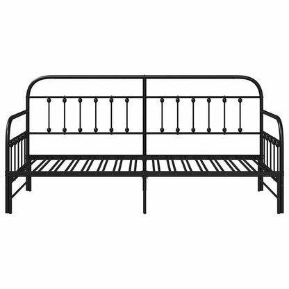 Daybed Frame Black 90 x 190 cm Powder-Coated Steel
