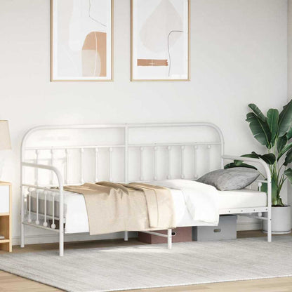 Daybed Frame White 80 x 200 cm Powder-Coated Steel