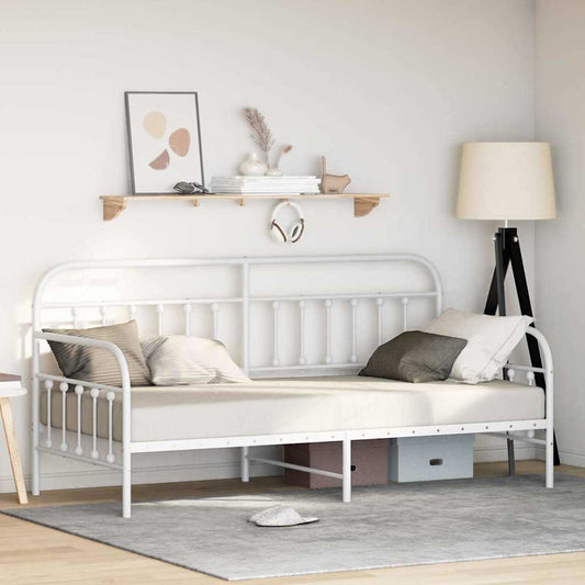 Daybed Frame White 100 x 200 cm Powder-Coated Steel