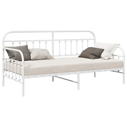 Daybed Frame White 100 x 200 cm Powder-Coated Steel