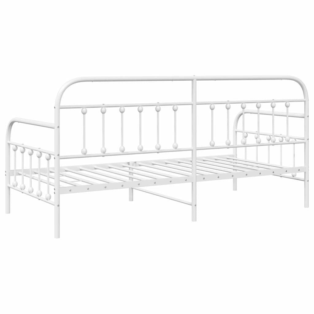 Daybed Frame White 100 x 200 cm Powder-Coated Steel