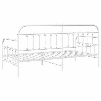 Daybed Frame White 100 x 200 cm Powder-Coated Steel
