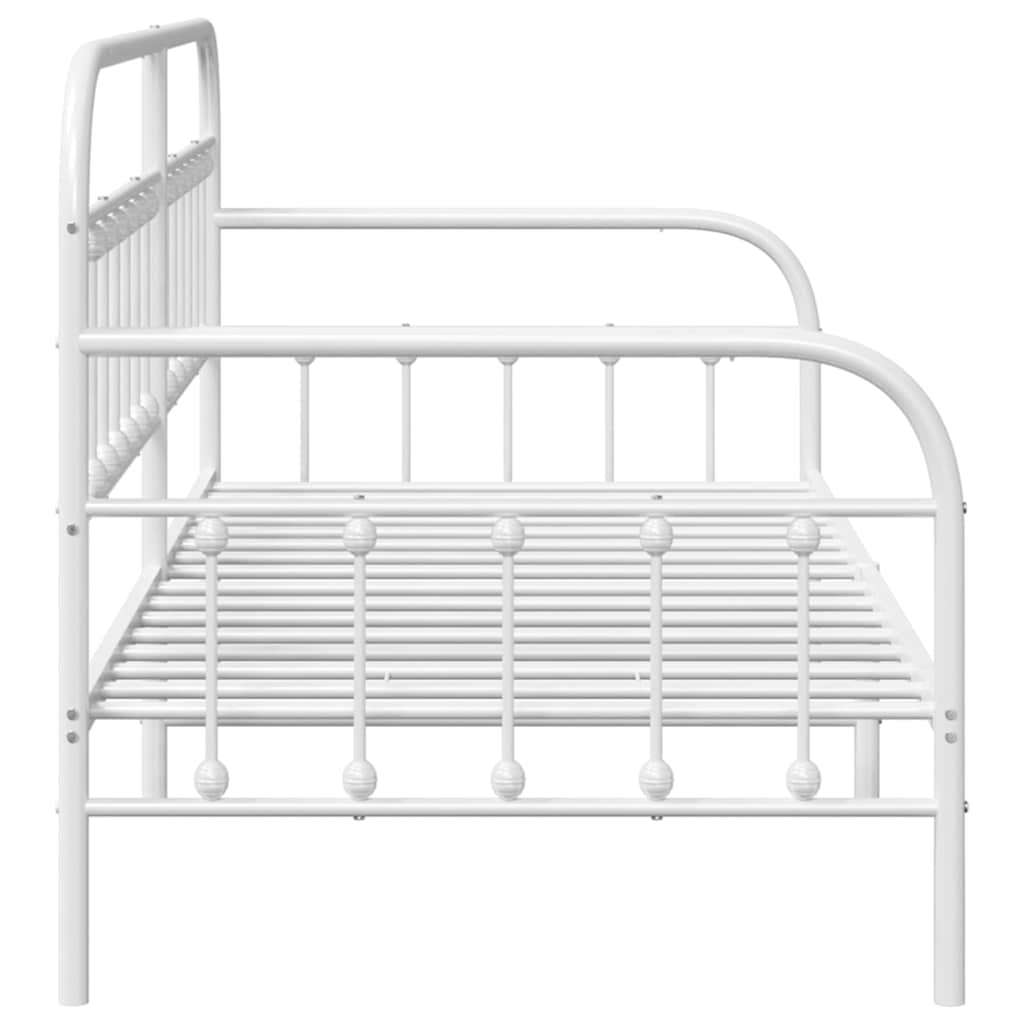 Daybed Frame White 100 x 200 cm Powder-Coated Steel