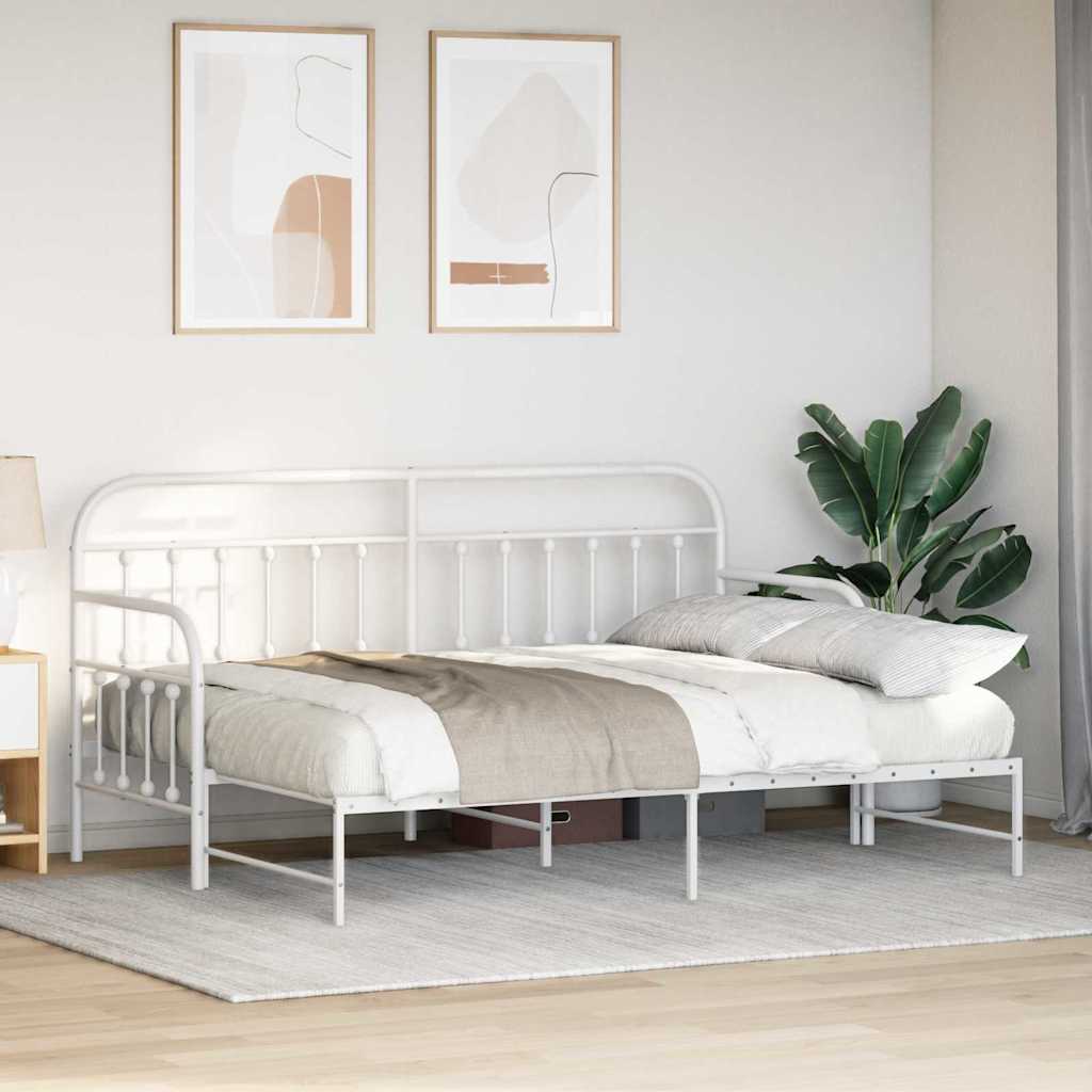 Daybed Frame White 80 x 200 cm Powder-Coated Steel