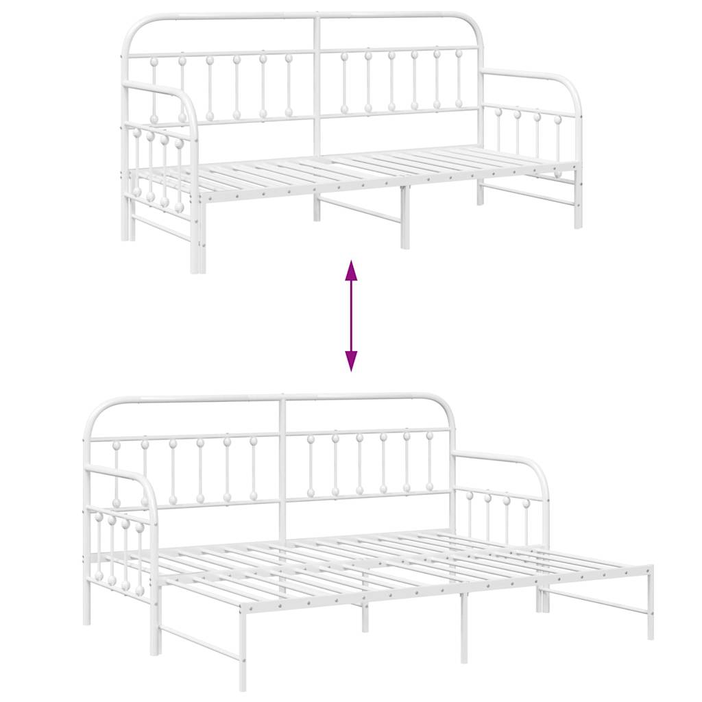 Daybed Frame White 80 x 200 cm Powder-Coated Steel