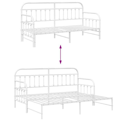 Daybed Frame White 80 x 200 cm Powder-Coated Steel