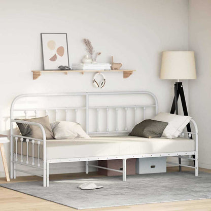 Daybed Frame White 90 x 200 cm Powder-Coated Steel