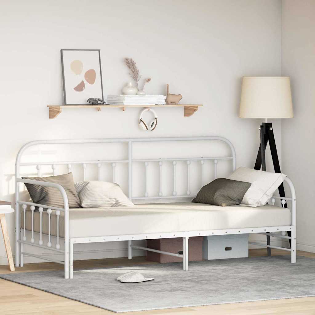 Daybed Frame White 100 x 190 cm Powder-Coated Steel