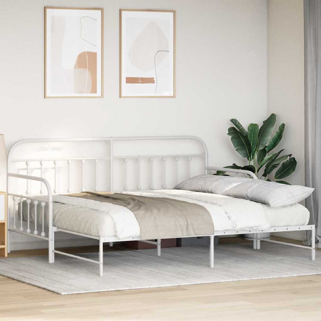 Daybed Frame White 100 x 190 cm Powder-Coated Steel