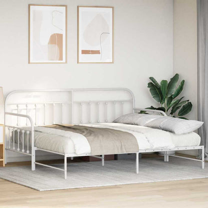 Daybed Frame White 100 x 190 cm Powder-Coated Steel