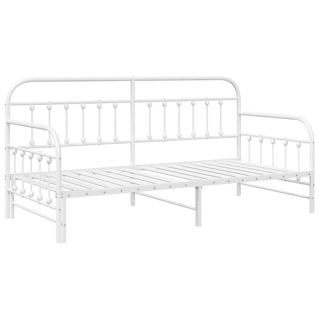 Daybed Frame White 100 x 190 cm Powder-Coated Steel