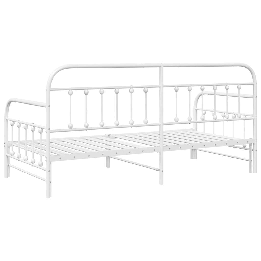 Daybed Frame White 100 x 190 cm Powder-Coated Steel