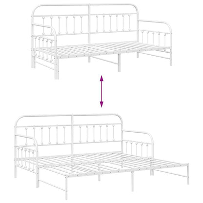 Daybed Frame White 100 x 190 cm Powder-Coated Steel