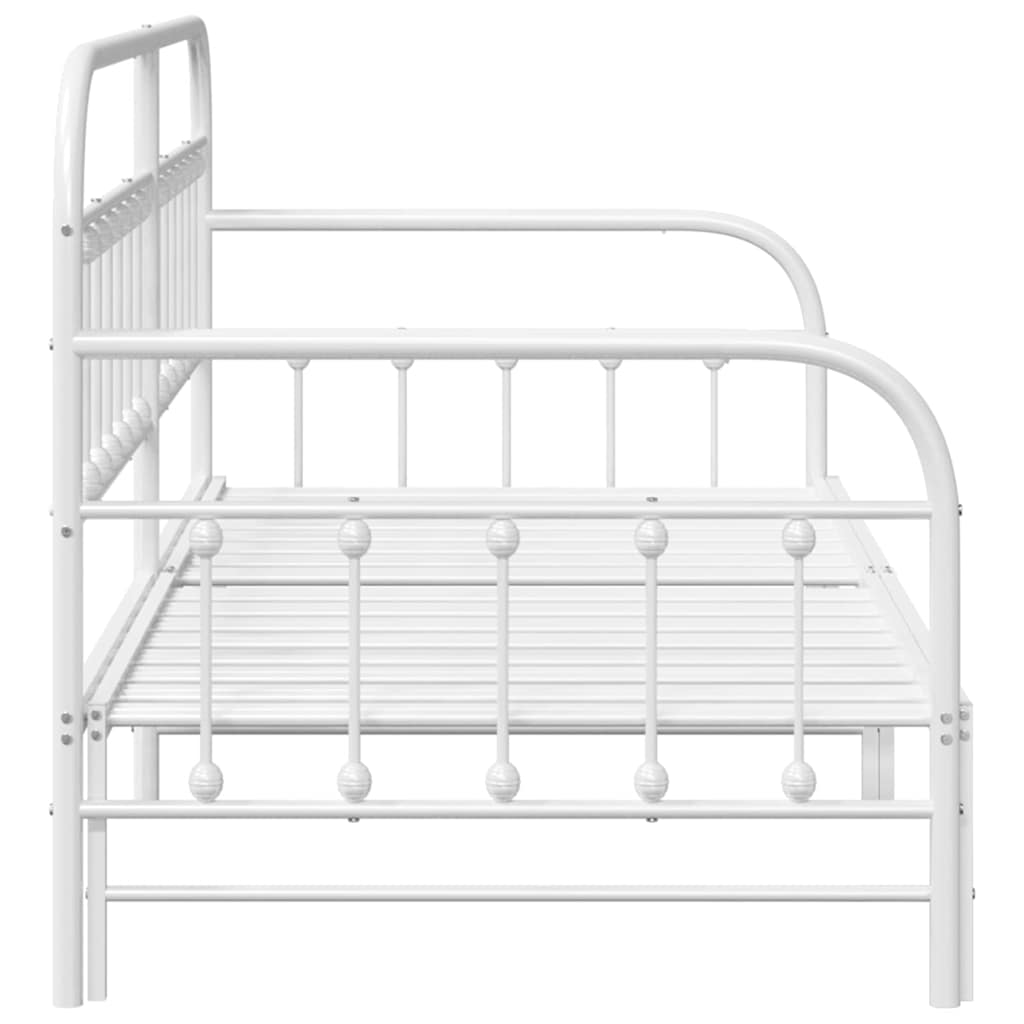 Daybed Frame White 100 x 190 cm Powder-Coated Steel